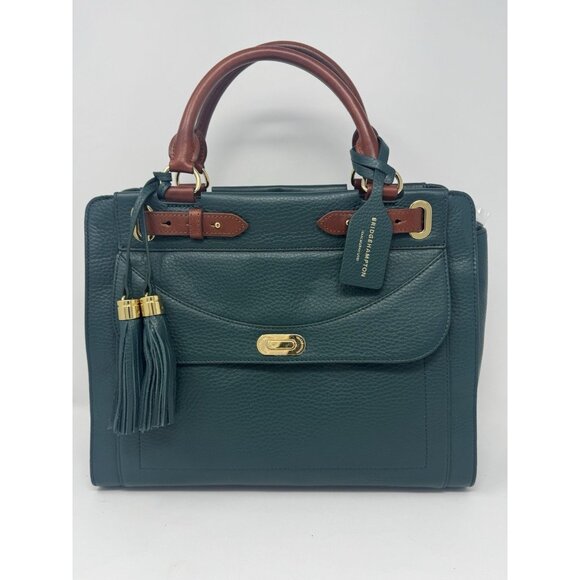 Isaac Mizrahi Emerald Green 100% Leather Handbag & Crossbody Bag - Picture 1 of 16